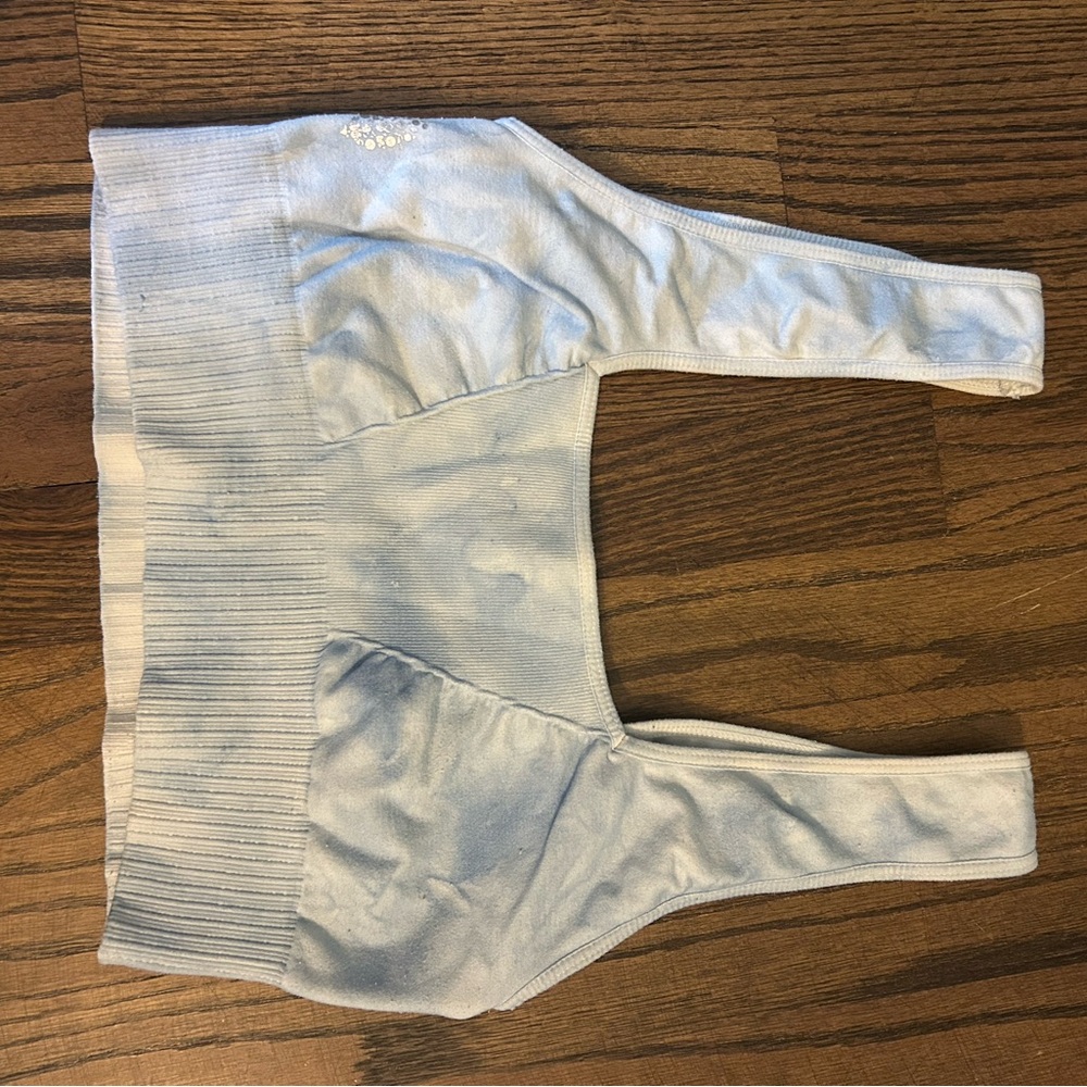 FP Movement by Free People Blue  and white tie dye Sports Bra